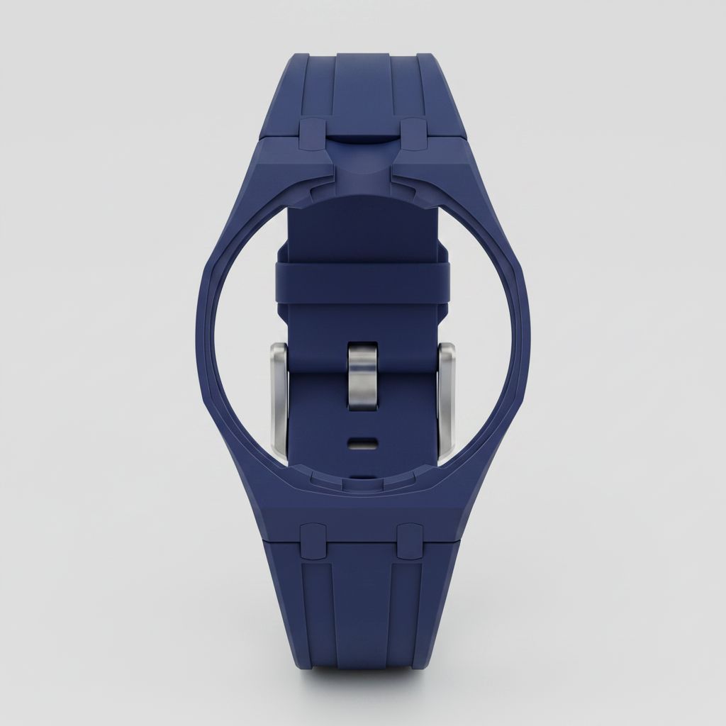 Royal Pop wristband blue Savonnette crown silicone cage — WatchLARPing